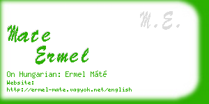 mate ermel business card